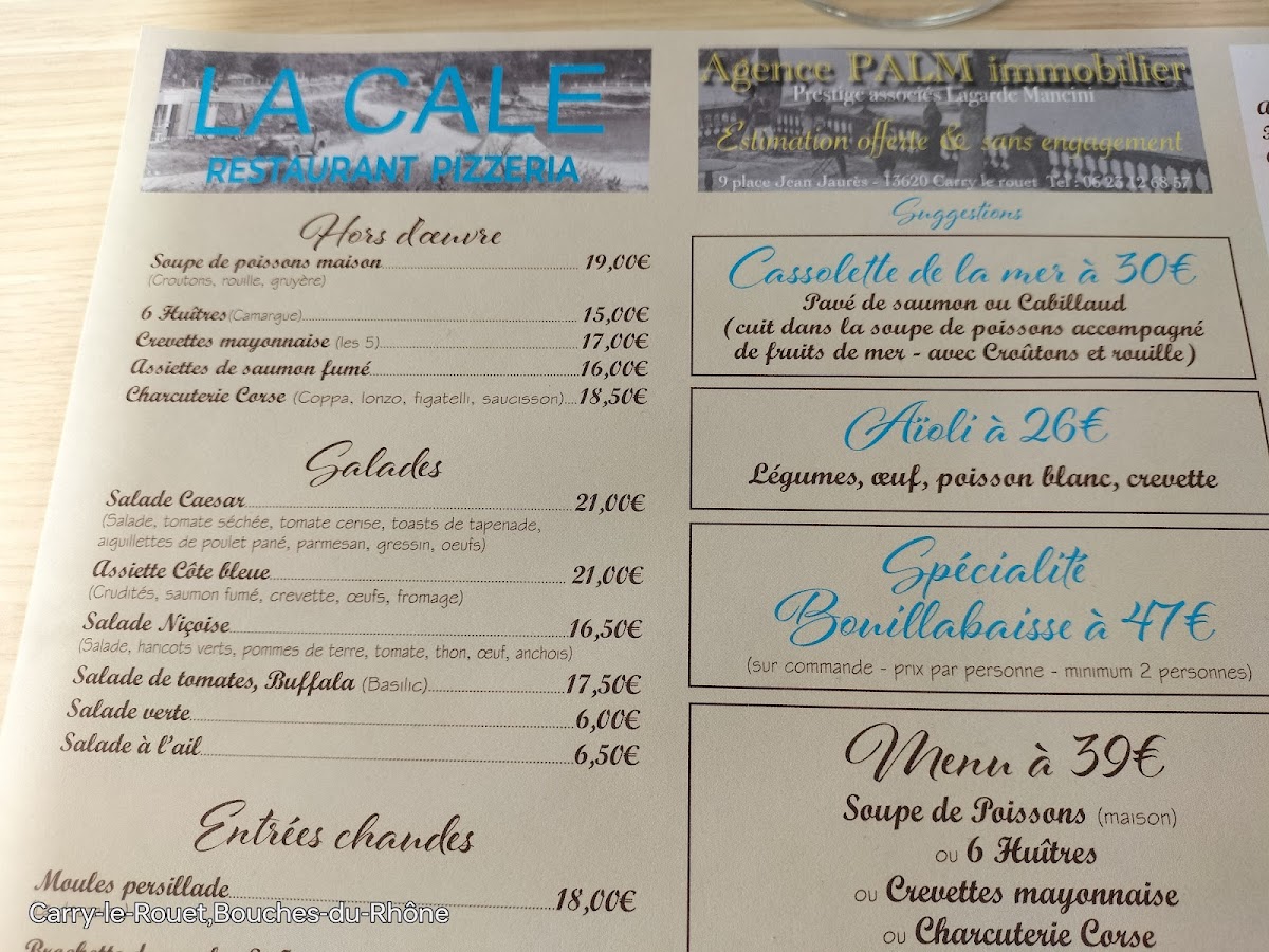 La cale Menu - Image 1